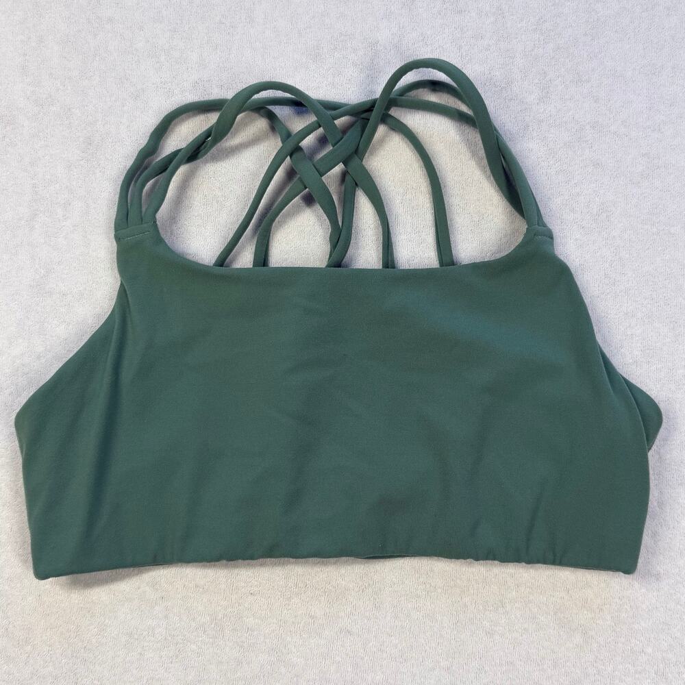 Athleta Strappy Crossback Sports Bra Women’s Small Green Mesh Lined